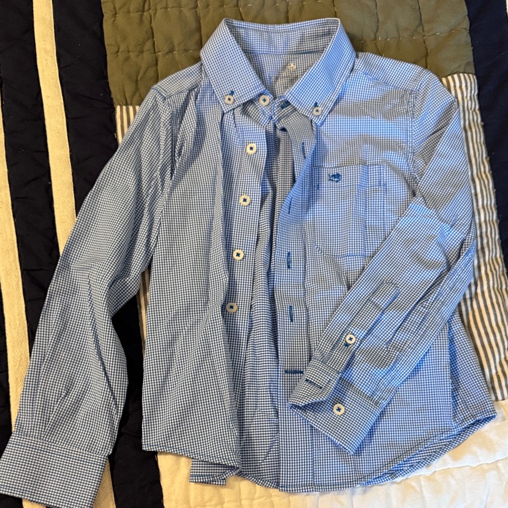 Blue Checkered Kids Shirt XS (4-5)